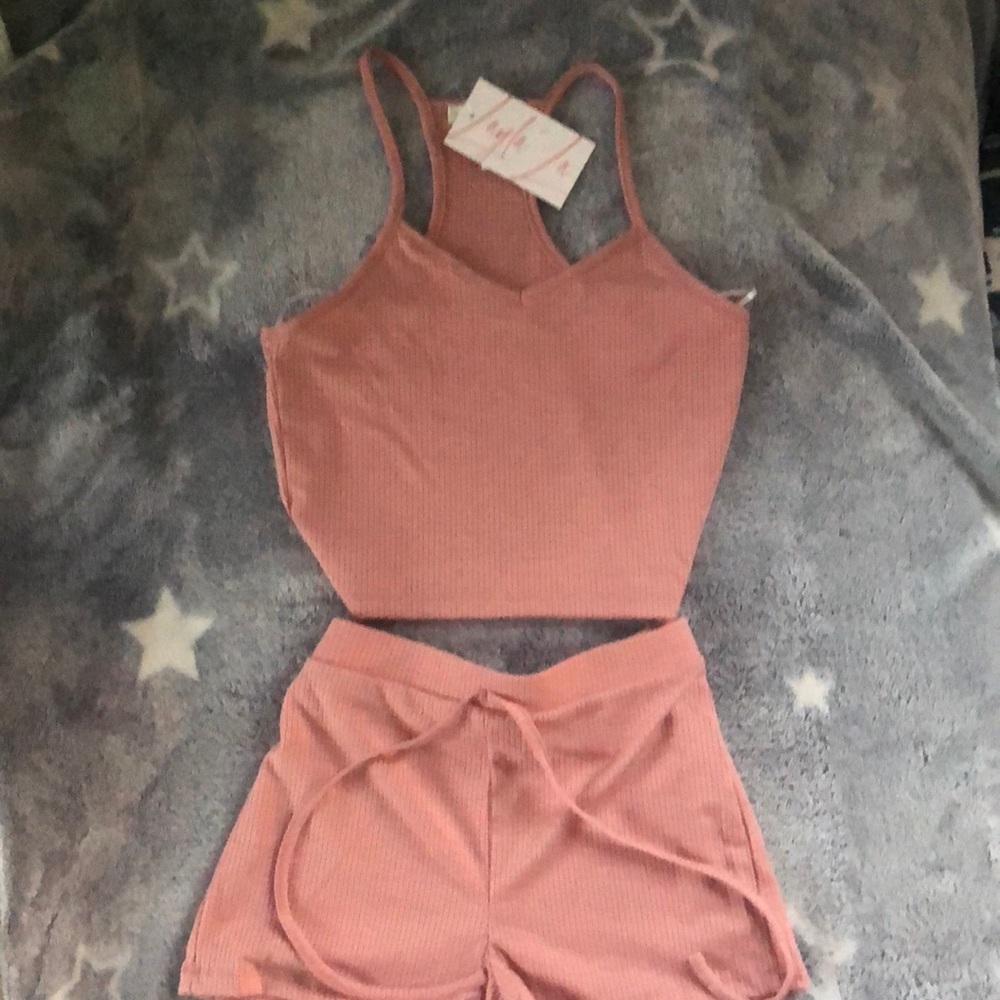 Ribbed short set